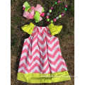 lime polka dot hot pink chevron pillow dress girl dress peasant dress with headband and necklace